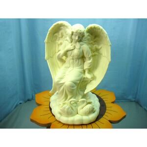 Vtg Partylite Angel of Love Bisque Porcelain Taper Candle Holder #P7888